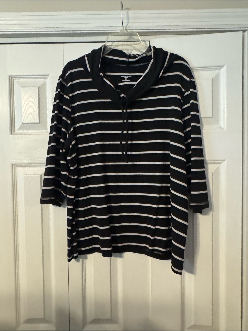 Studio Works Black and White Striped Top